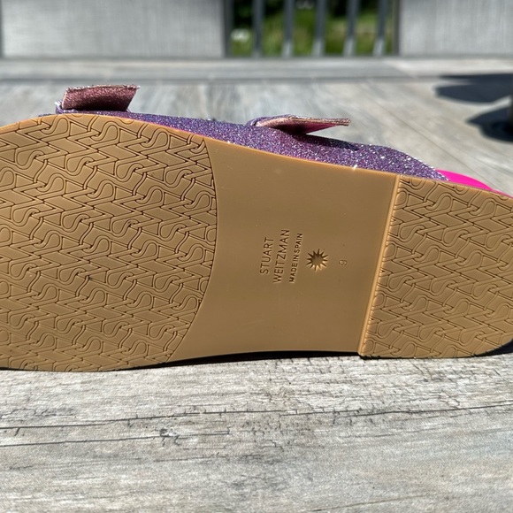 Stuart Weitzman Piper Embellished Glitter Slides - Picture 8 of 8